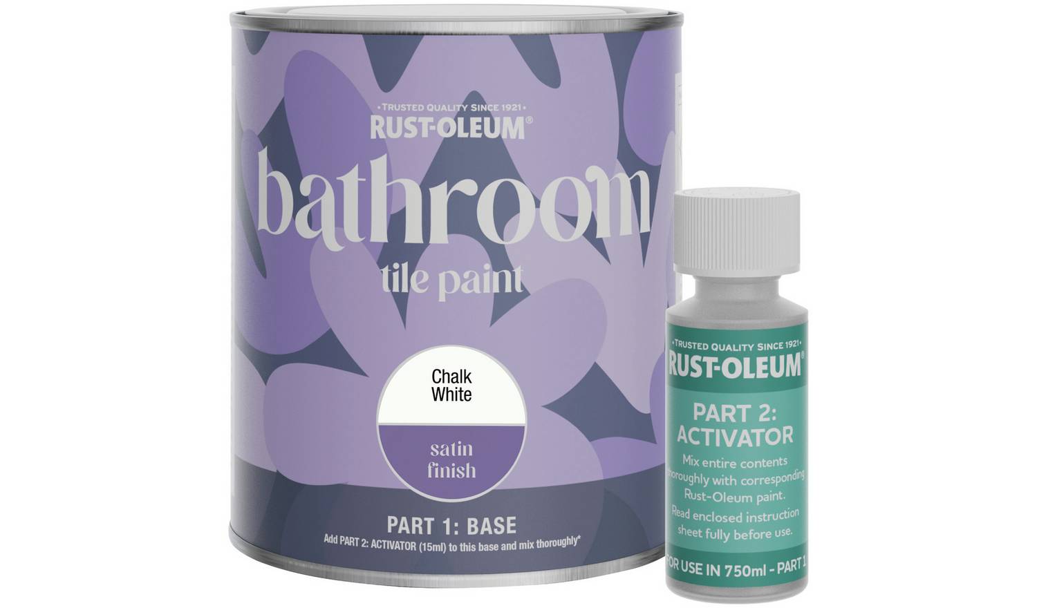 Rust-Oleum Bathroom Tile Satin Paint 750ml - Chalk White