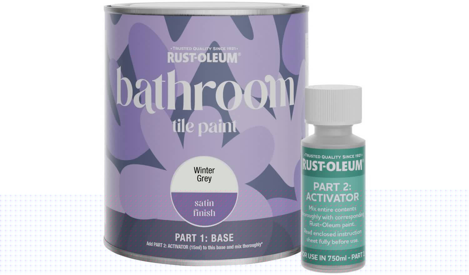 Rust-Oleum Bathroom Tile Satin Paint 750ml - Winter Grey