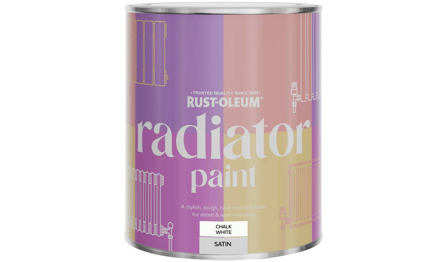 Rust-Oleum Radiator Satin Paint 750ml - Chalk White