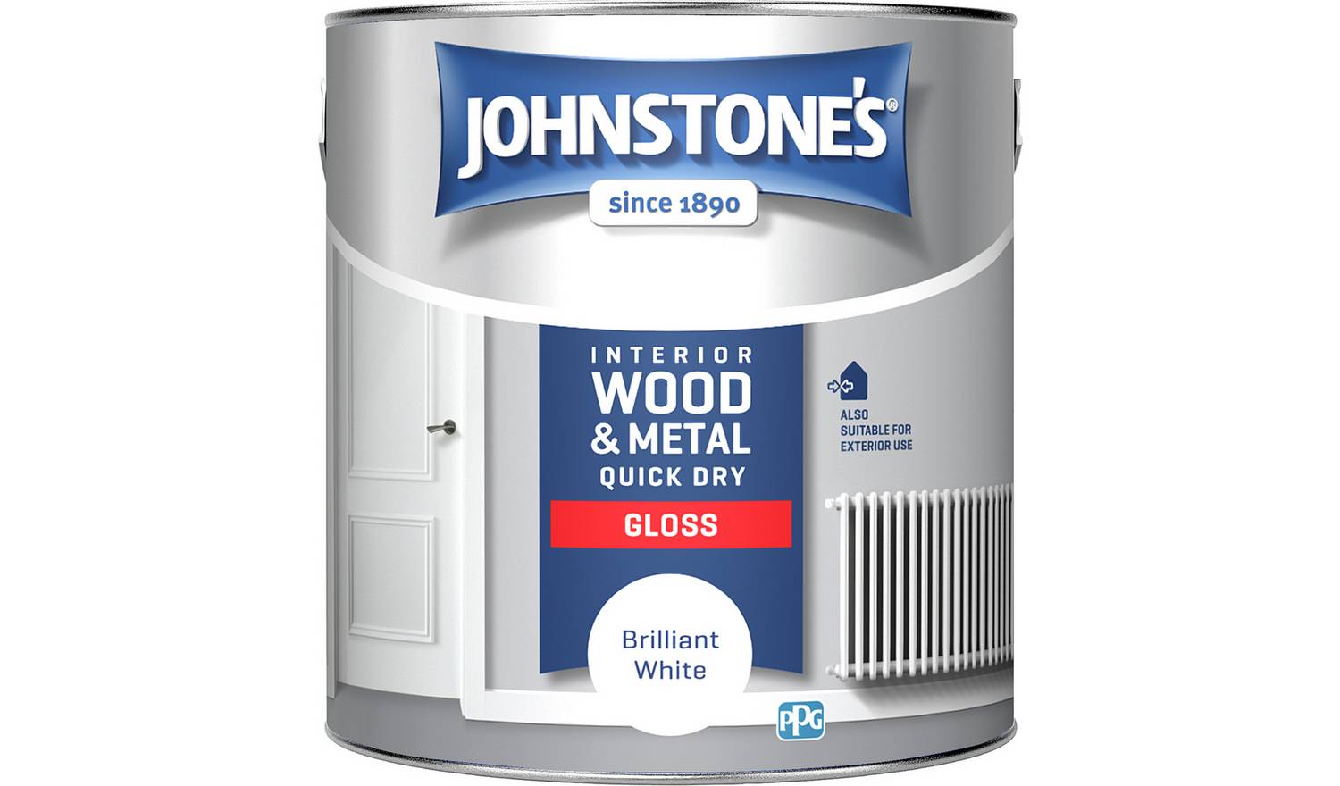 Johnstone's Quick Dry Gloss Paint 2.5L - Brilliant White