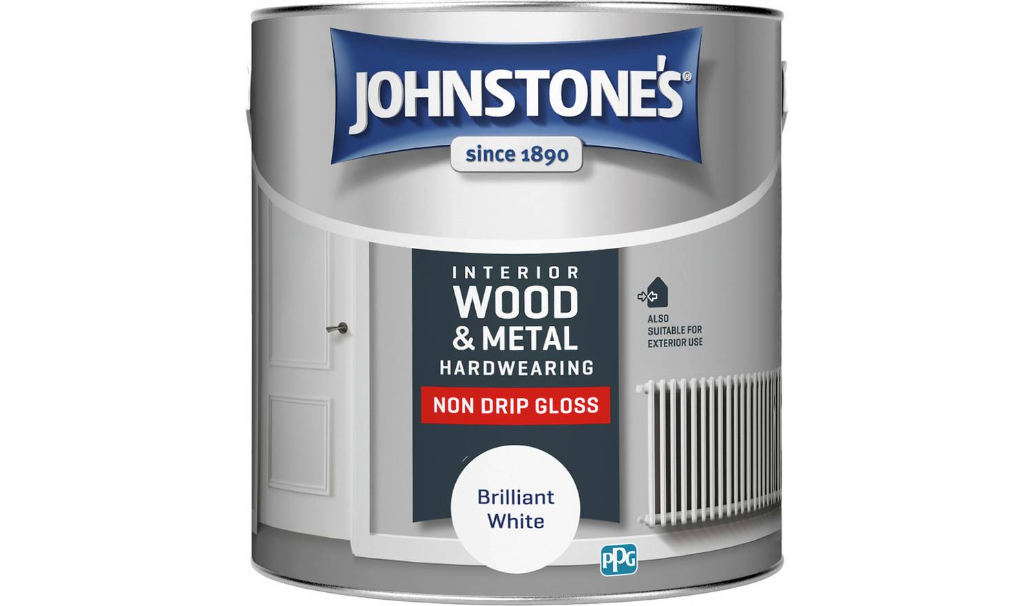 Johnstone's Non Drip Gloss Paint 2.5L - Brilliant White