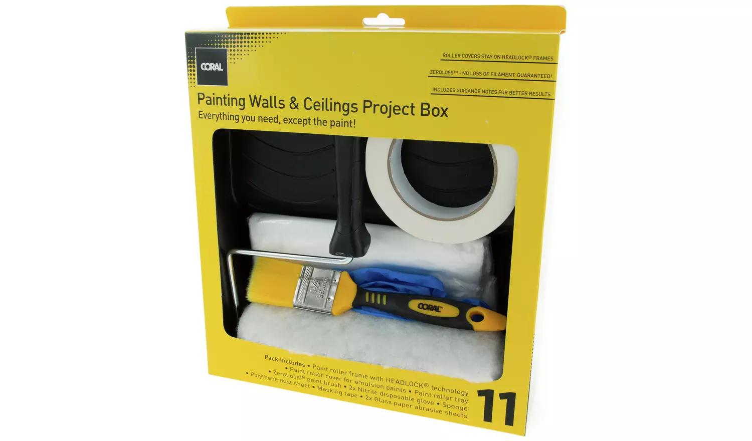 Coral Paint Roller, Brush, and Preparation Set.