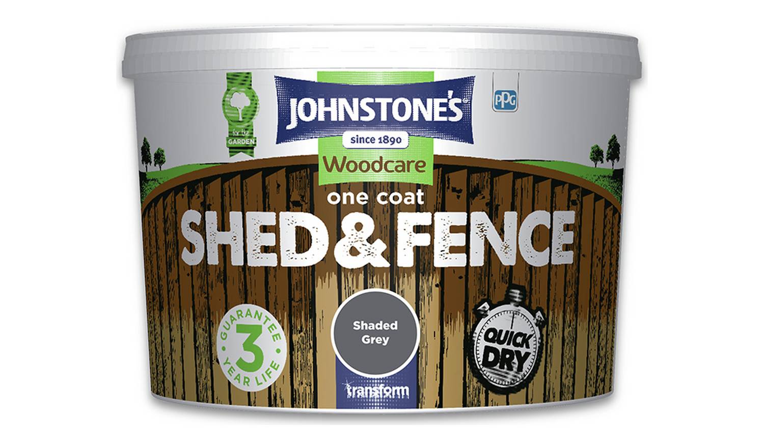 Johnstones One Coat Shed and Fence - Shaded Grey, 9L