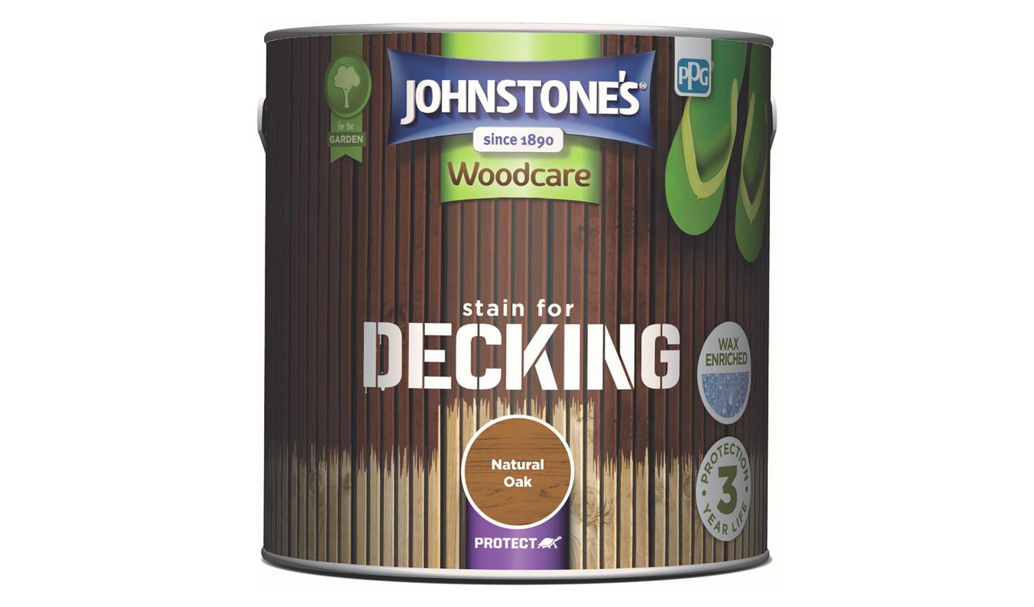 Johnstone's Decking Stain Matt Paint 2.5 - Natural Oak