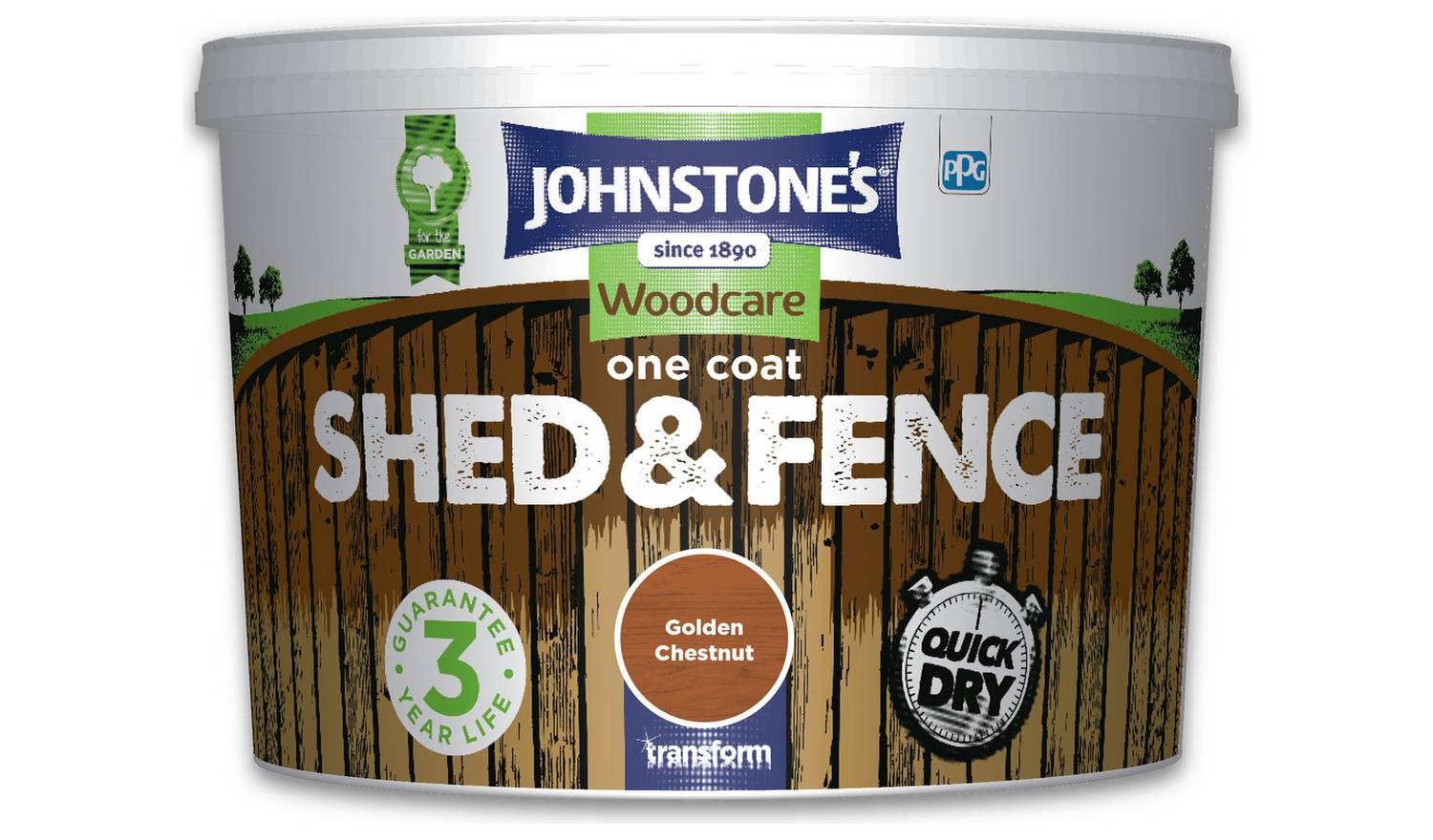 Johnstone's Shed and Fence Paint 9 Litre - Golden Chestnut