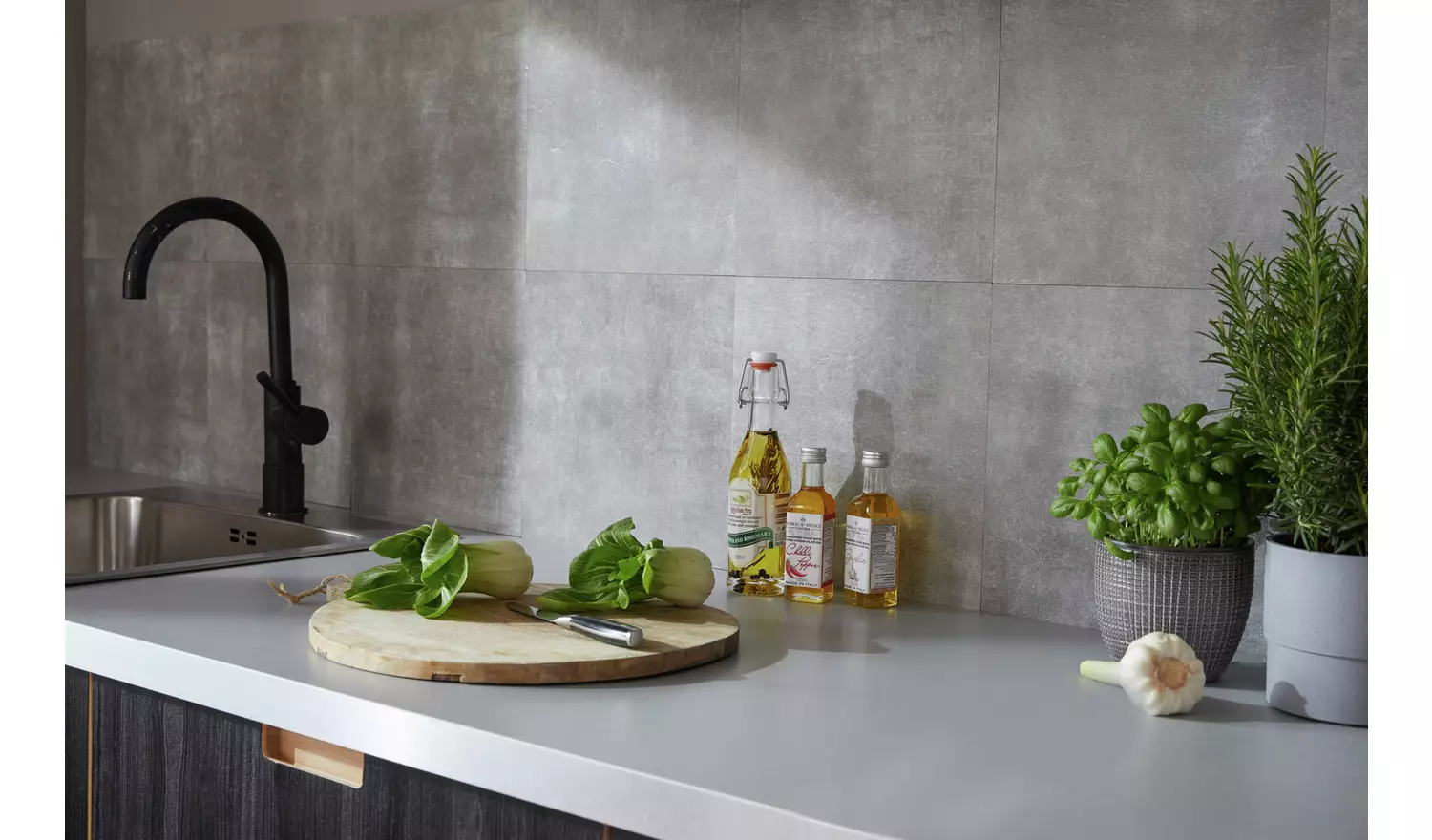 D-C-Fix Concrete Self Adhesive Vinyl Wall Tiles - Grey