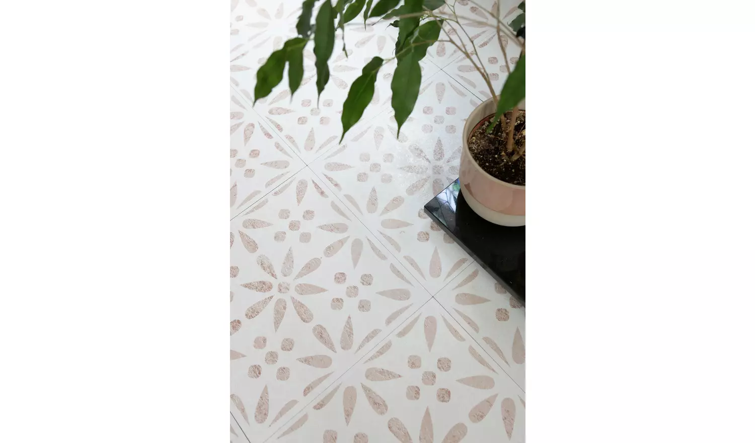 D-C-Fix Flowers Adhesive Vinyl Floor Tiles - Natural
