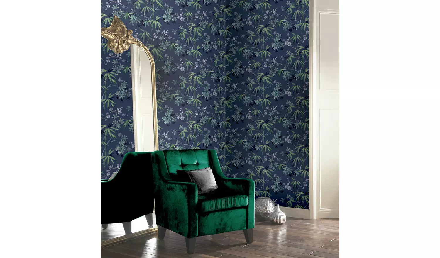 Arthouse Jasmine Garden Navy Wallpaper