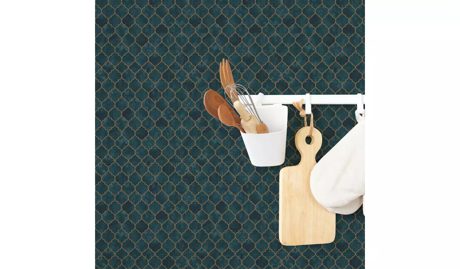 Contour Tegula Teal and Copper Wallpaper