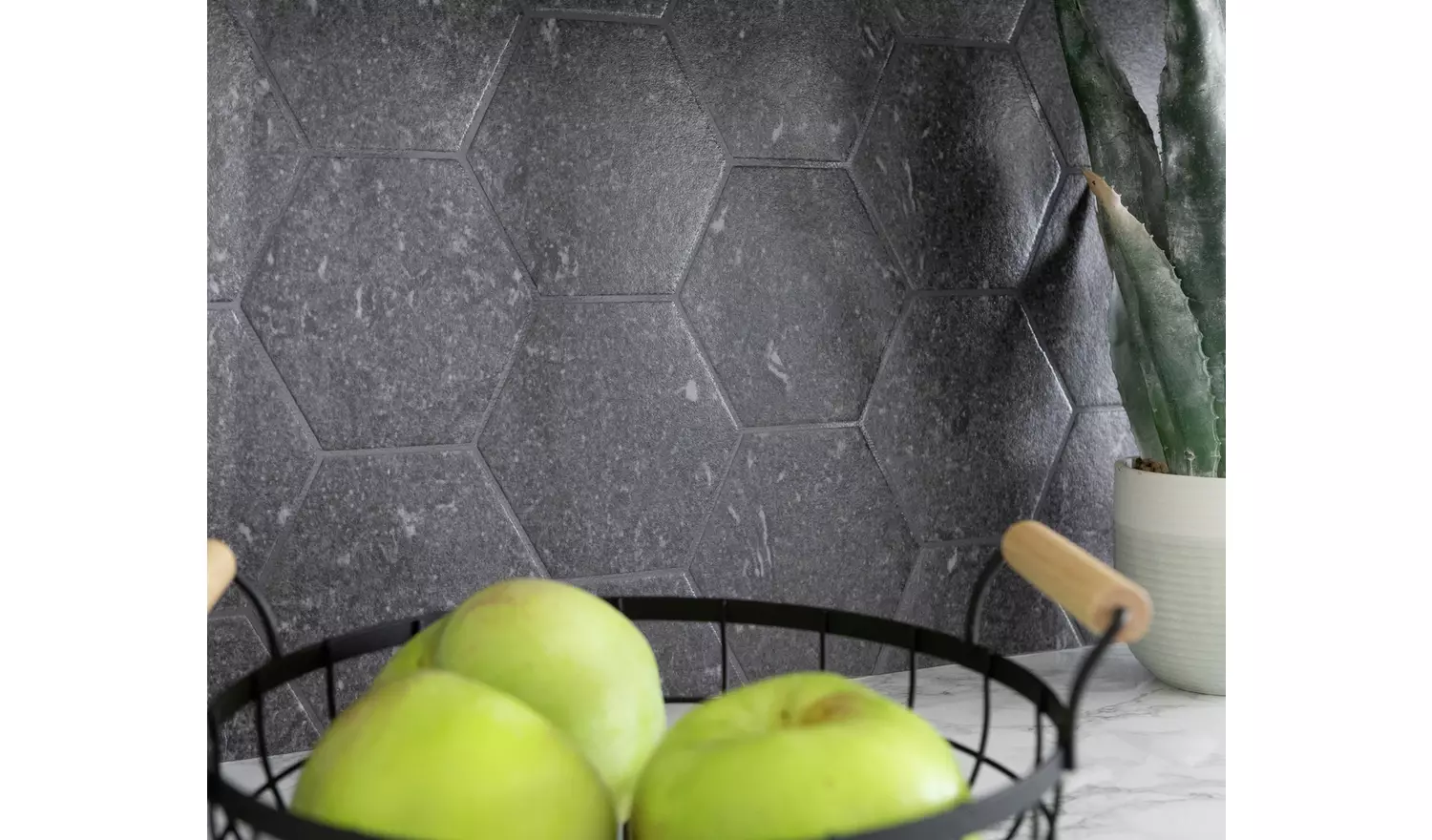 D-C-Fix Dark Hexagon 3D Grey Wallpaper