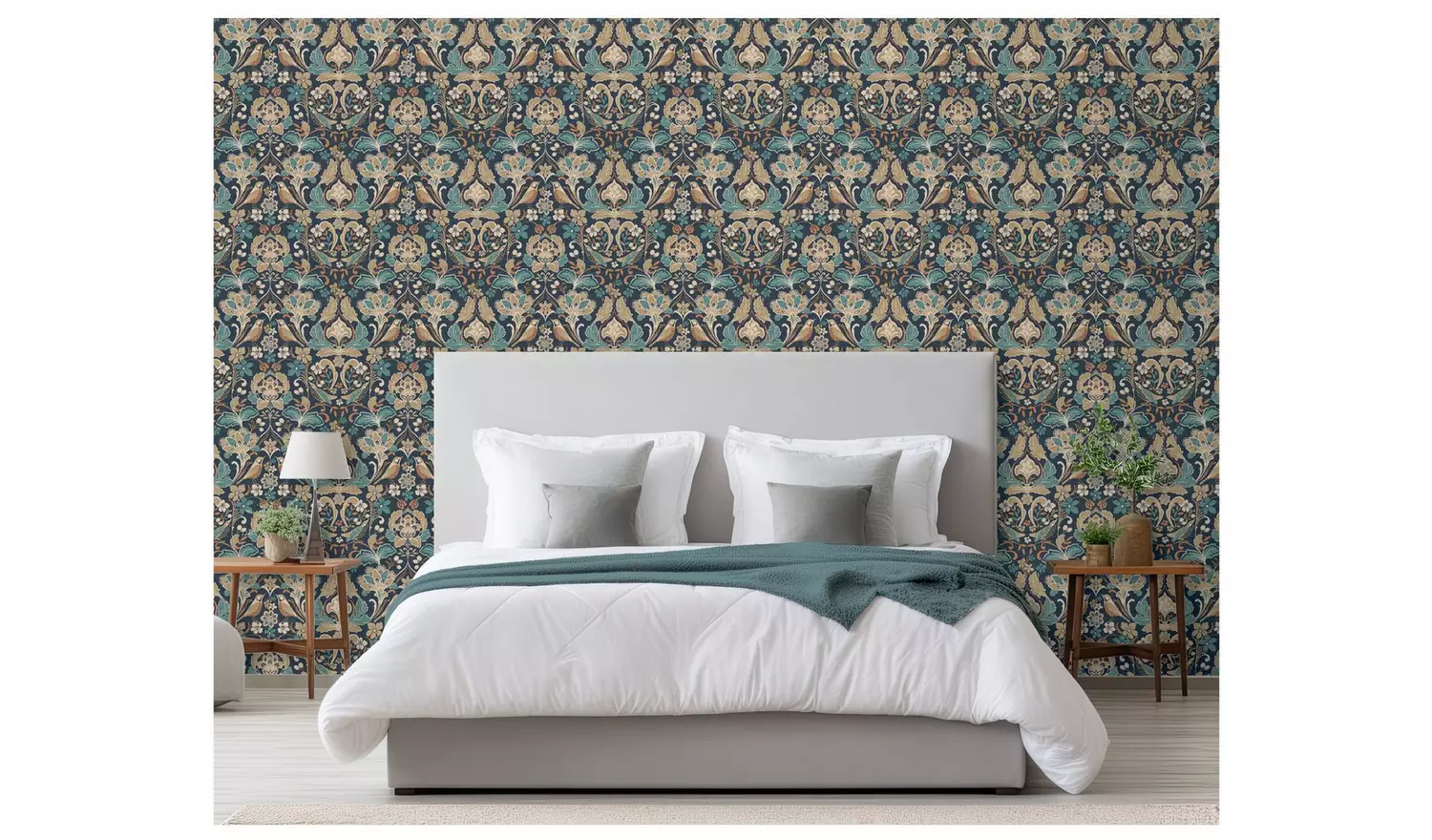 Arthouse Folk Floral Navy Wallpaper