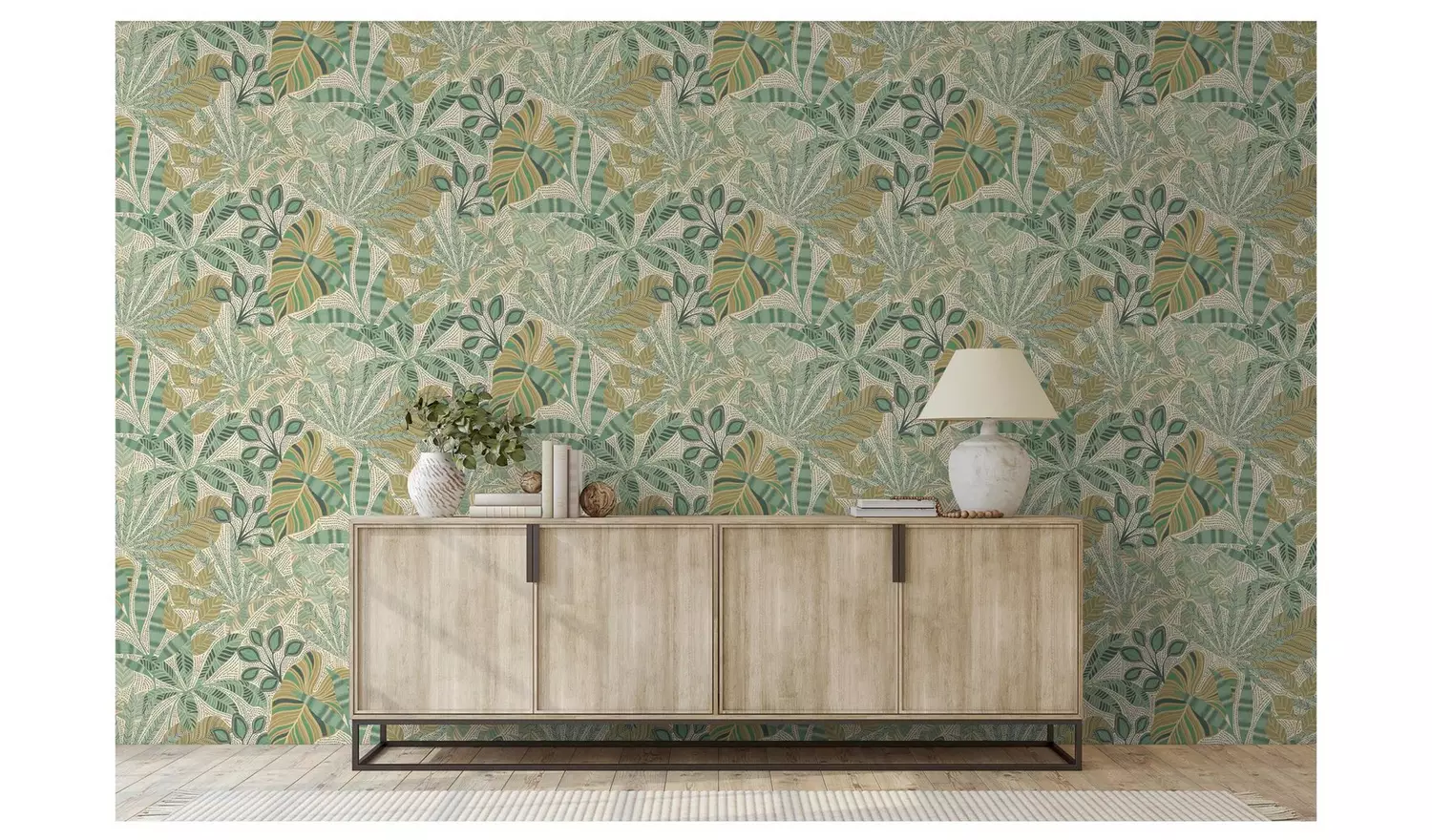 Esselle Home Kirra Leaf Circus Green Wallpaper