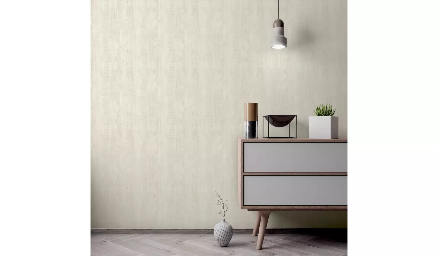 Arthouse Luxe Timber Ivory Wallpaper