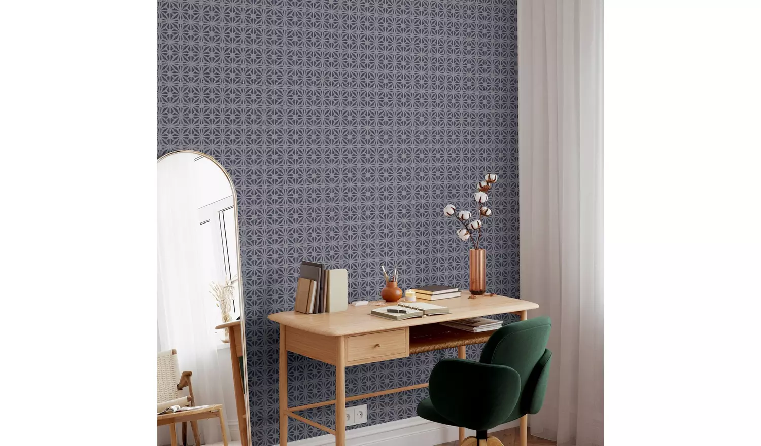 Arthouse Moorish Mosaic Blue Wallpaper