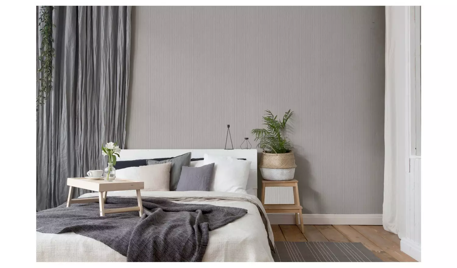 Arthouse Silk Cascade Silver Grey Wallpaper