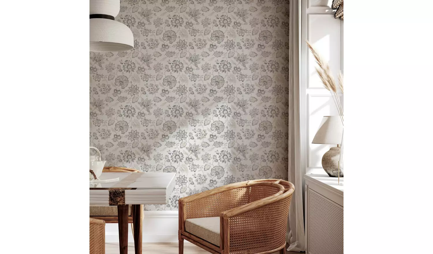 Arthouse Soft Jacobean Trail Soft Grey Wallpaper