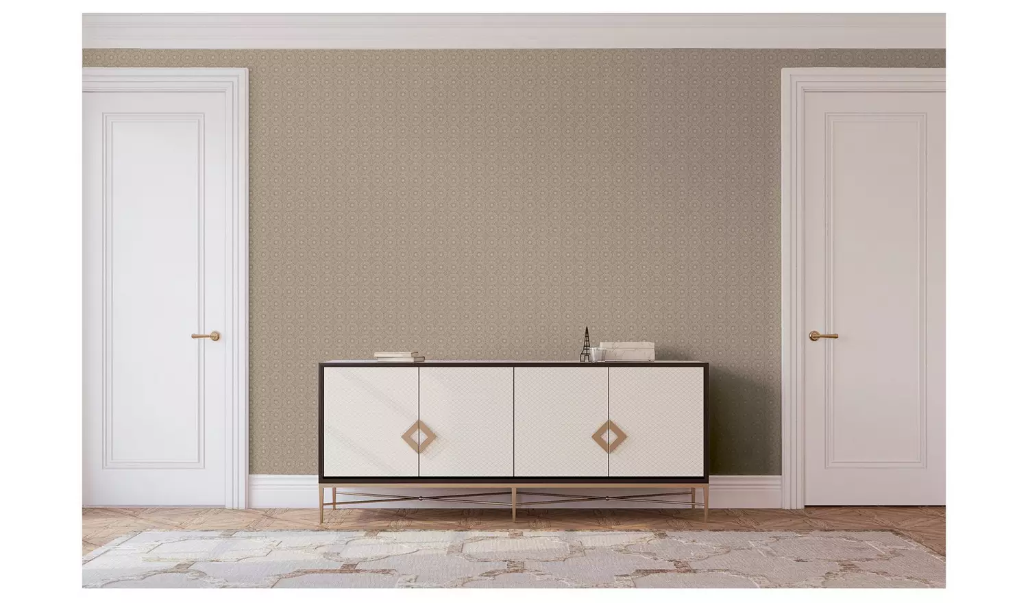 Arthouse Symmetrical Chic Silver Wallpaper