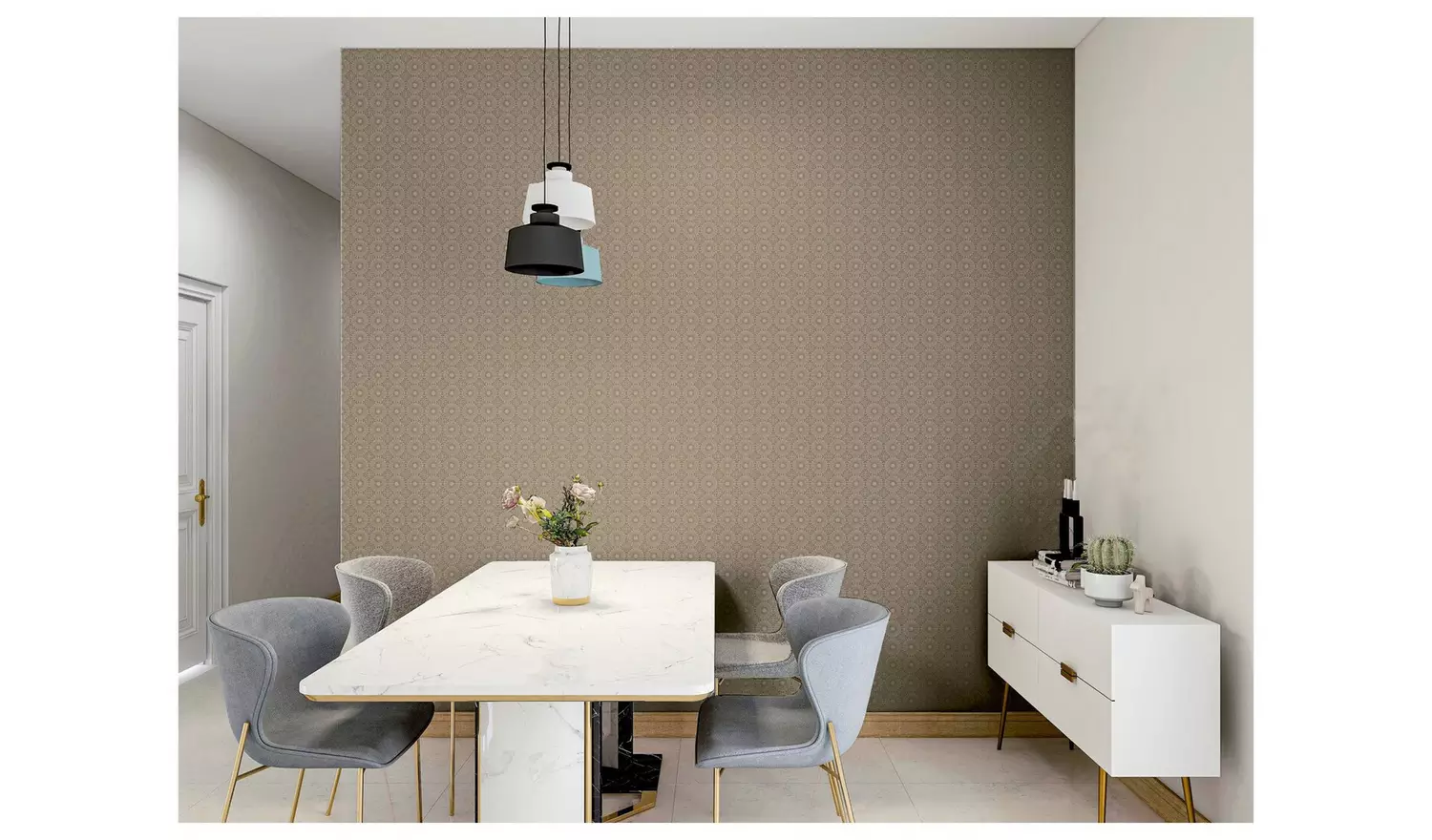 Arthouse Symmetrical Chic Silver Wallpaper