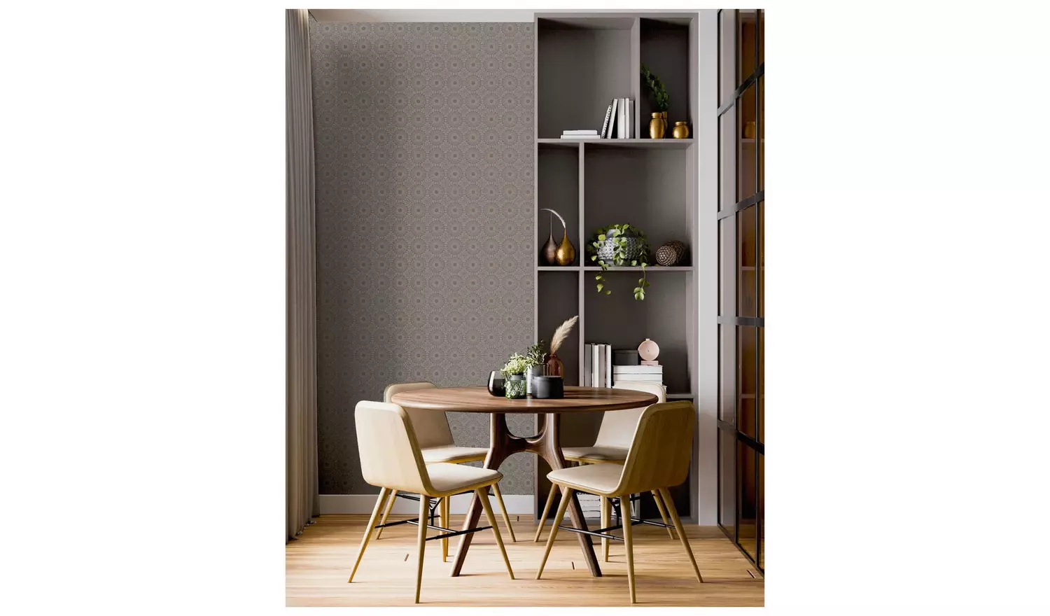 Arthouse Symmetrical Chic Slate Silver Wallpaper
