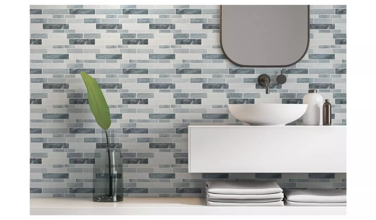 ArthouseGeometric Wall Tile Grey Wallpaper