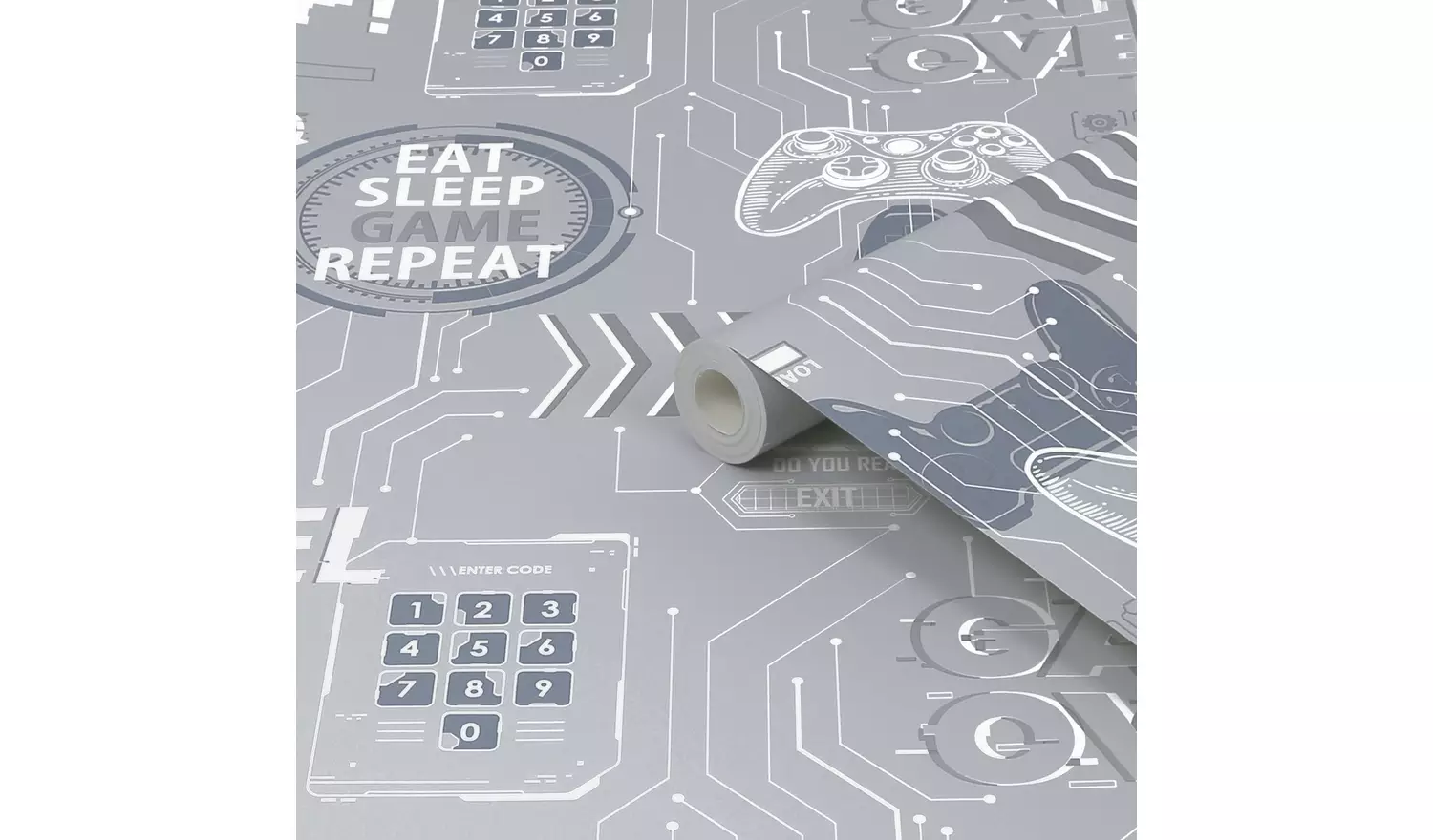 Fresco Contemporary Design Grey Wallpaper