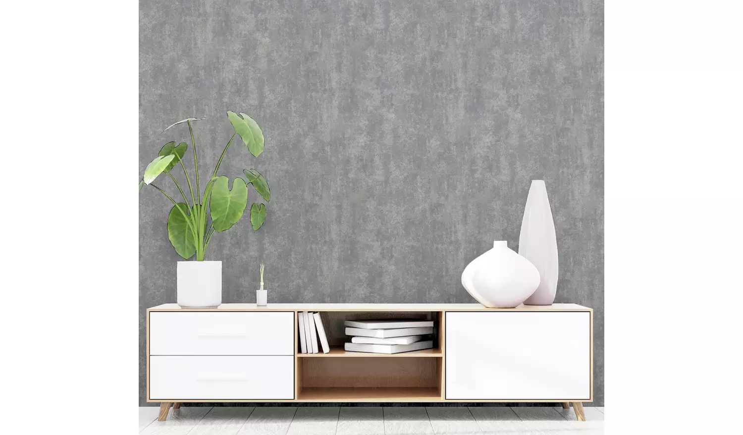 Arthouse Stone Texture Charcoal Grey Wallpaper