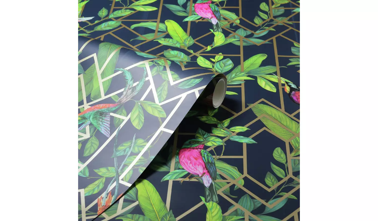 Arthouse Deco Tropical Navy Blue Wallpaper