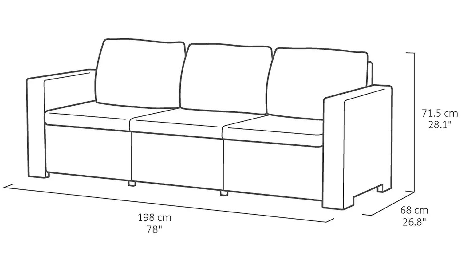 Keter California 5 Seater Sofa and Chair Set - Grey