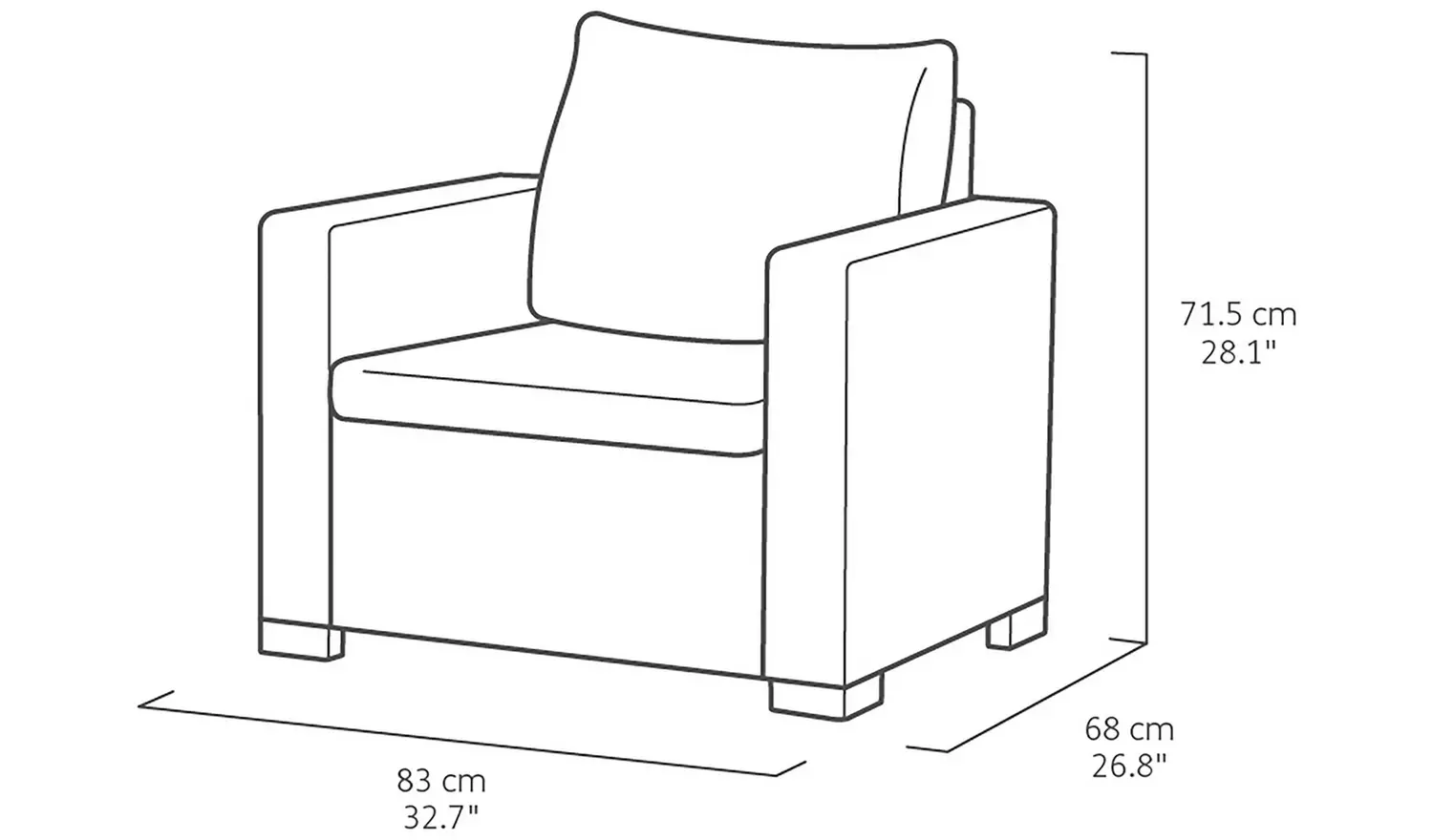 Keter California 5 Seater Sofa and Chair Set - Grey