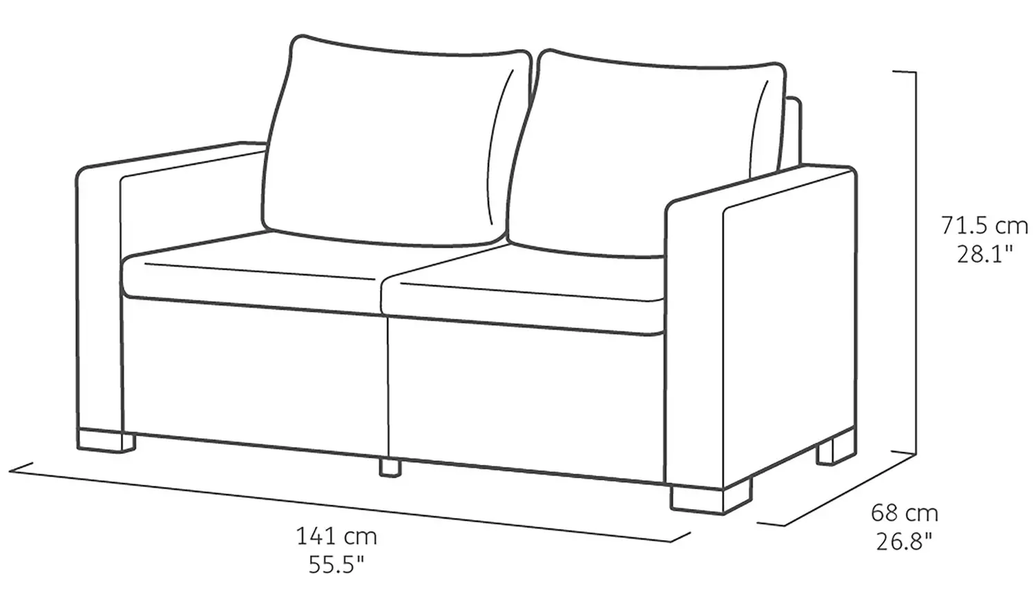 Keter California 5 Seater Garden Sofa Set - Graphite