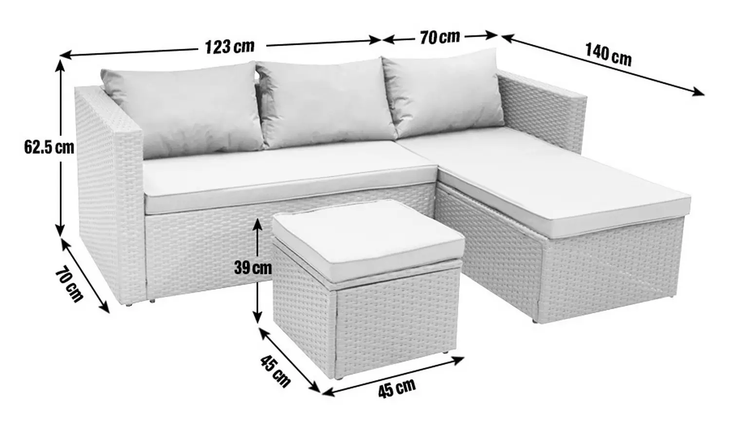 Argos Home 4 Seater Rattan Effect Garden Sofa Set - Grey