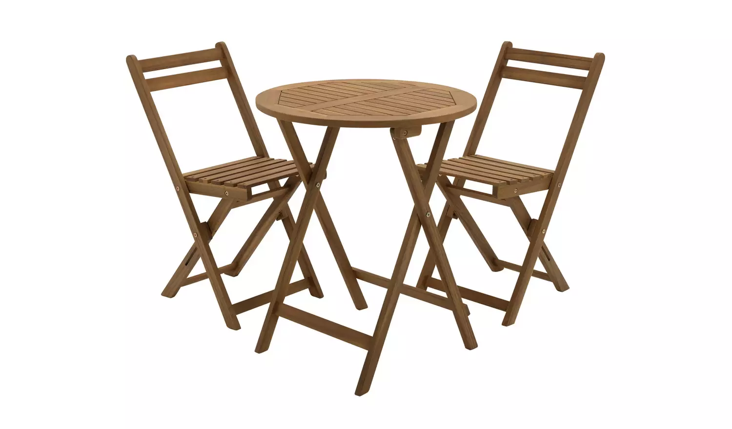 Habitat 2 Seater Folding Wooden Garden Bistro Set - Brown