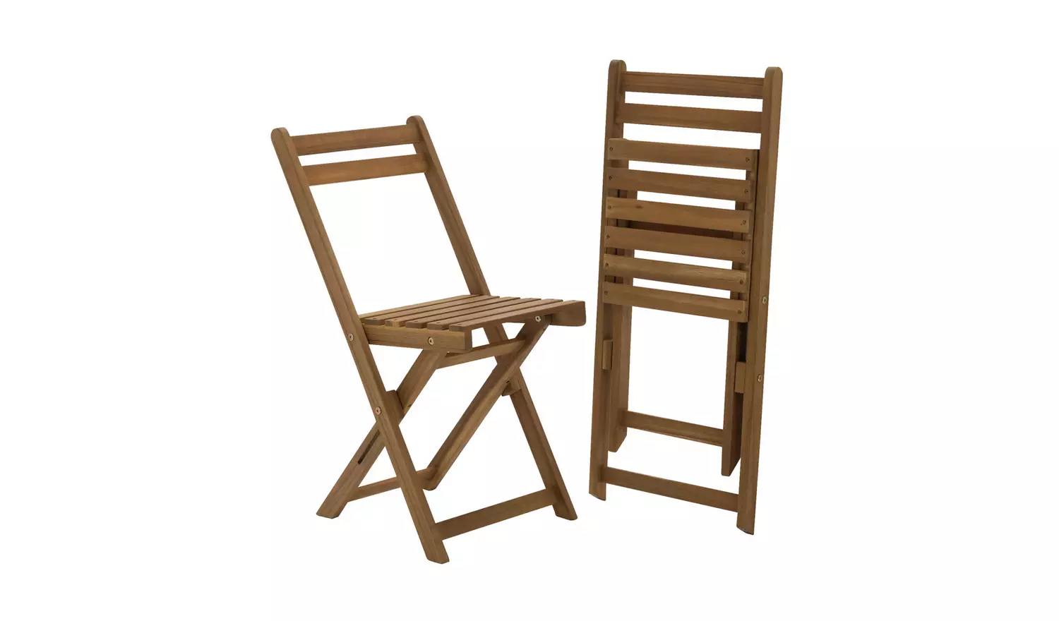 Habitat 2 Seater Folding Wooden Garden Bistro Set - Brown