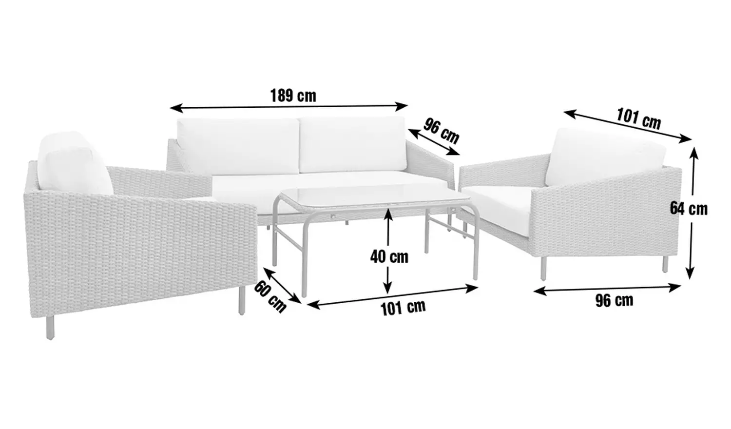 Habitat Ella 5 Seater Rattan Effect Garden Sofa Set- Natural
