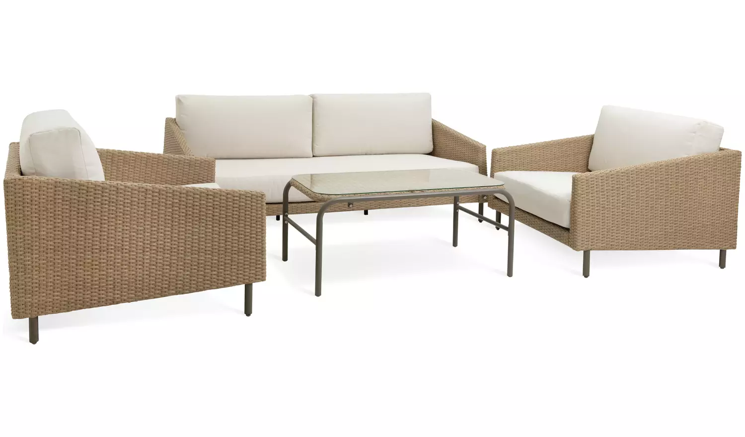 Habitat Ella 5 Seater Rattan Effect Garden Sofa Set- Natural