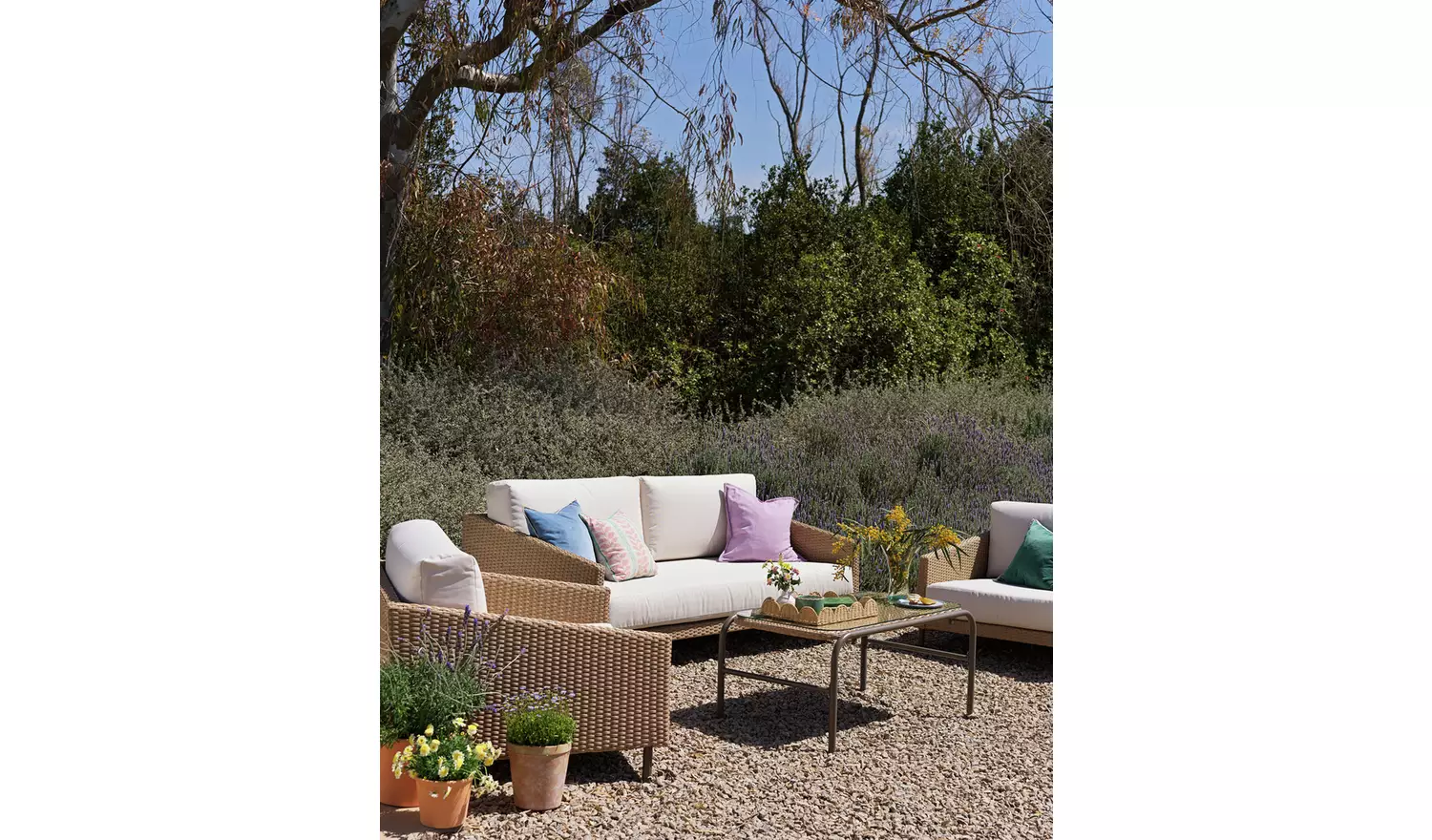 Habitat Ella 5 Seater Rattan Effect Garden Sofa Set- Natural