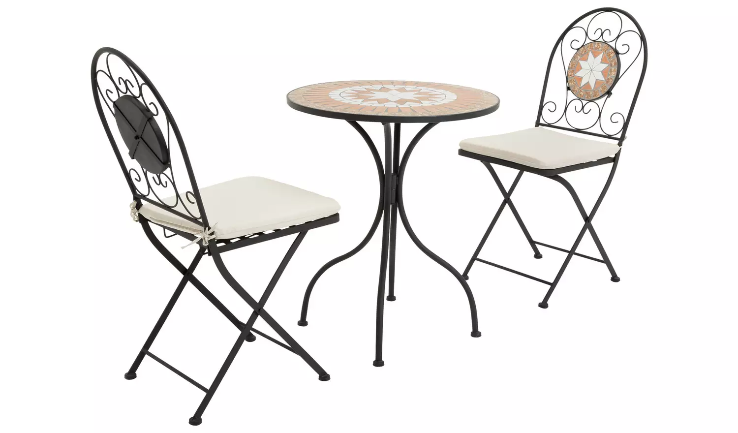 Argos Home Genoa 2 Seater Metal Garden Bistro Set - Black
