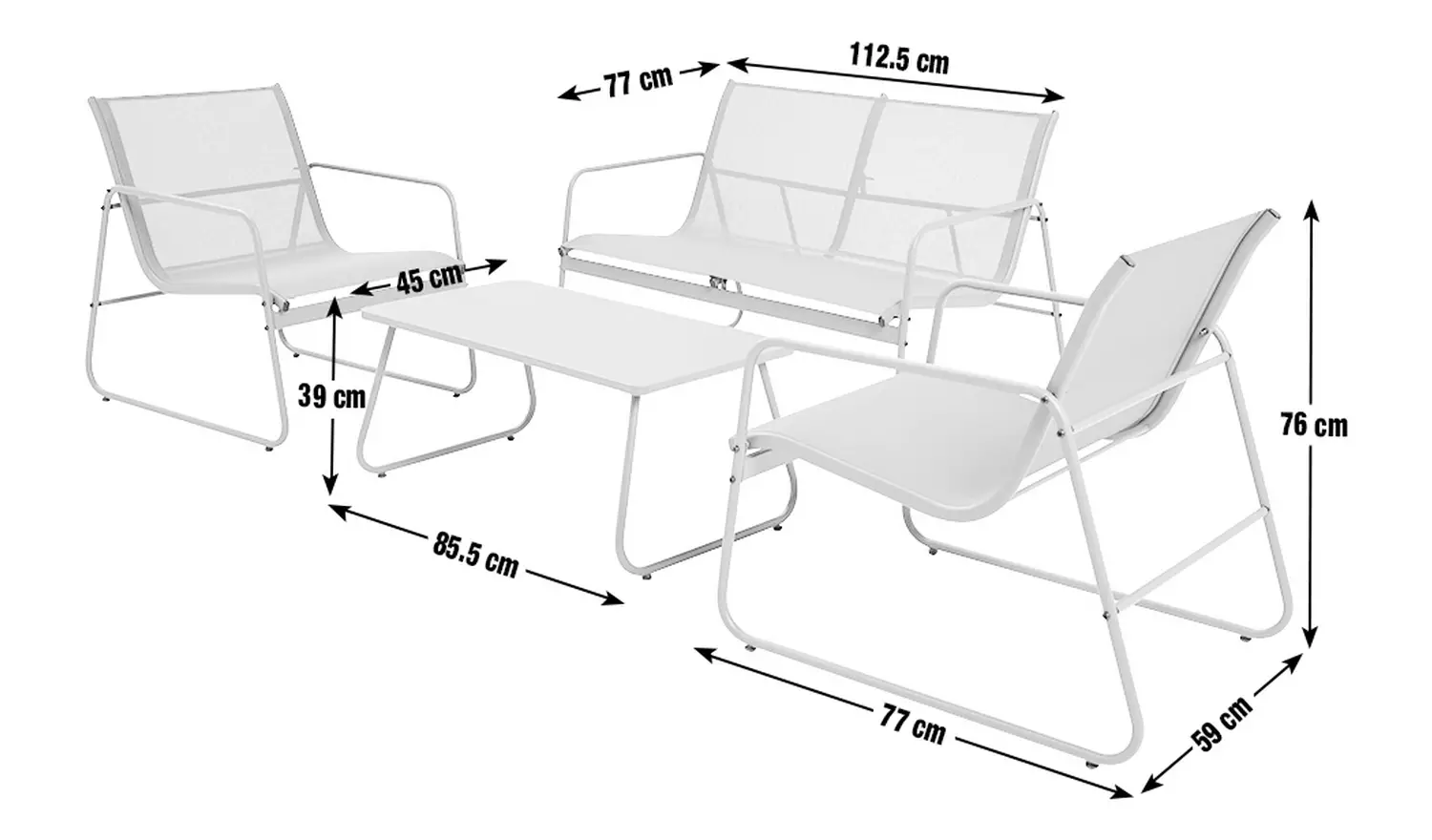 Habitat Cali 4 Seater Metal Patio Set - Yellow