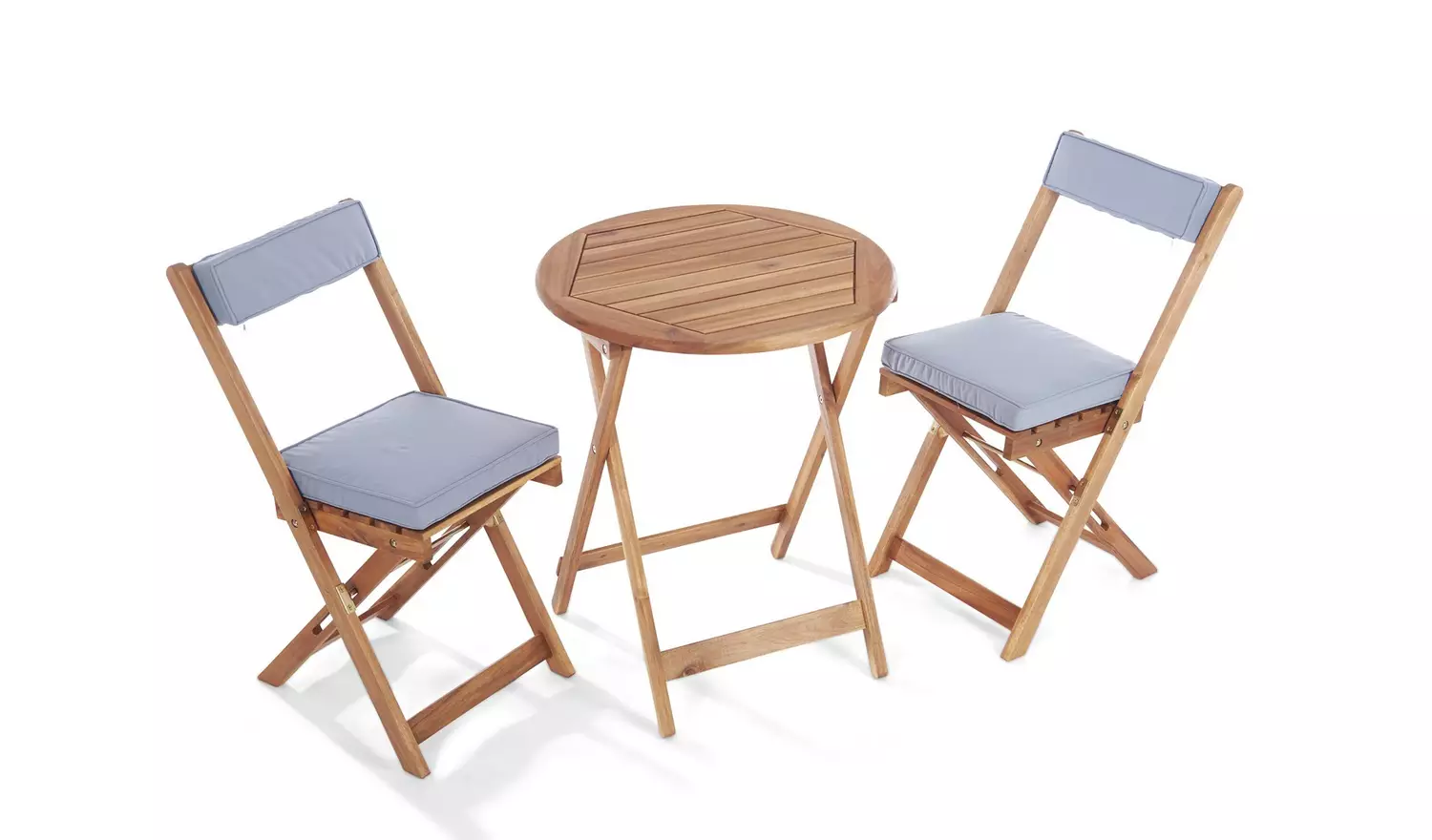 Greenhurst 2 Seater Folding Wooden Garden Bistro Set-Natural