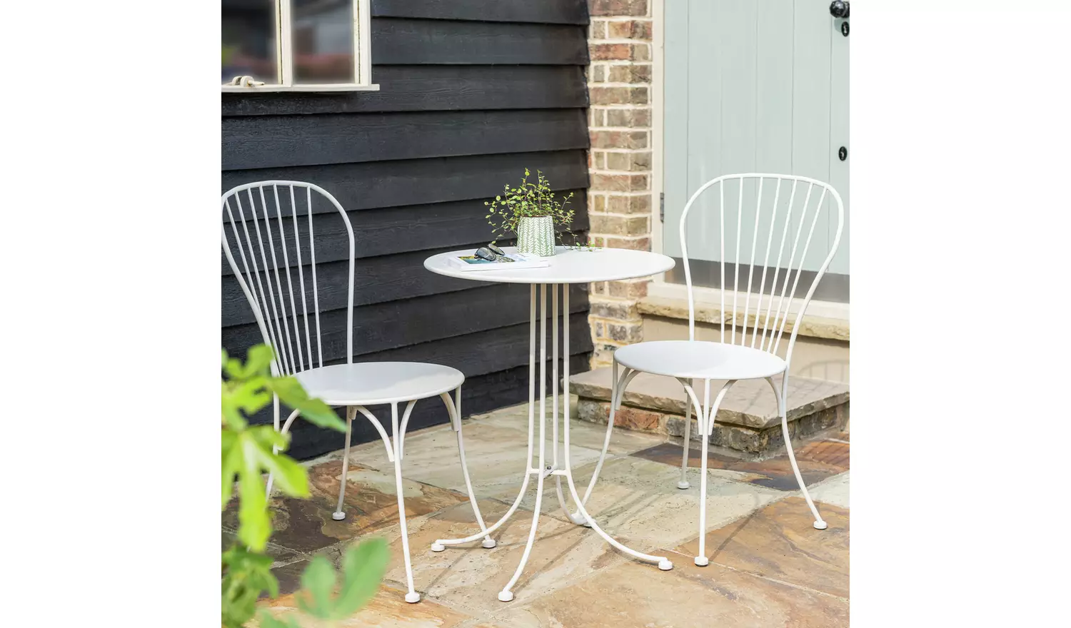 Habitat Elara 2 Seater Metal Garden Bistro Set - White