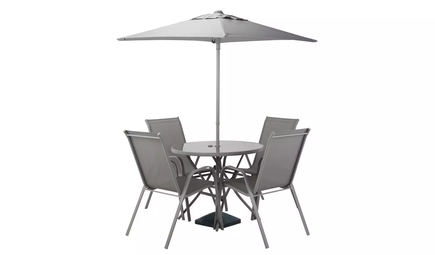 Argos Home Sicily 4 Seater Metal Patio Set - Grey