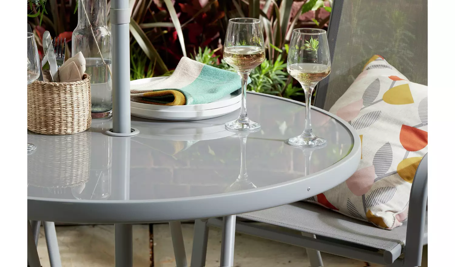 Argos Home Sicily 4 Seater Metal Patio Set - Grey