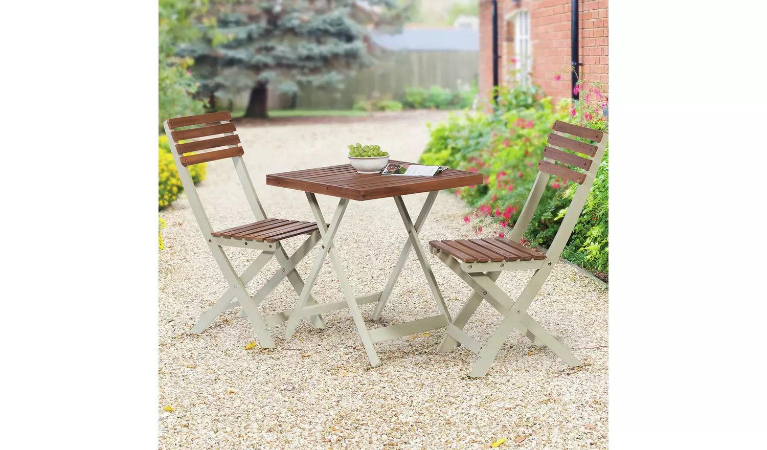 Greenhurst Burley 2 Seater Folding Wooden Garden Bistro Set
