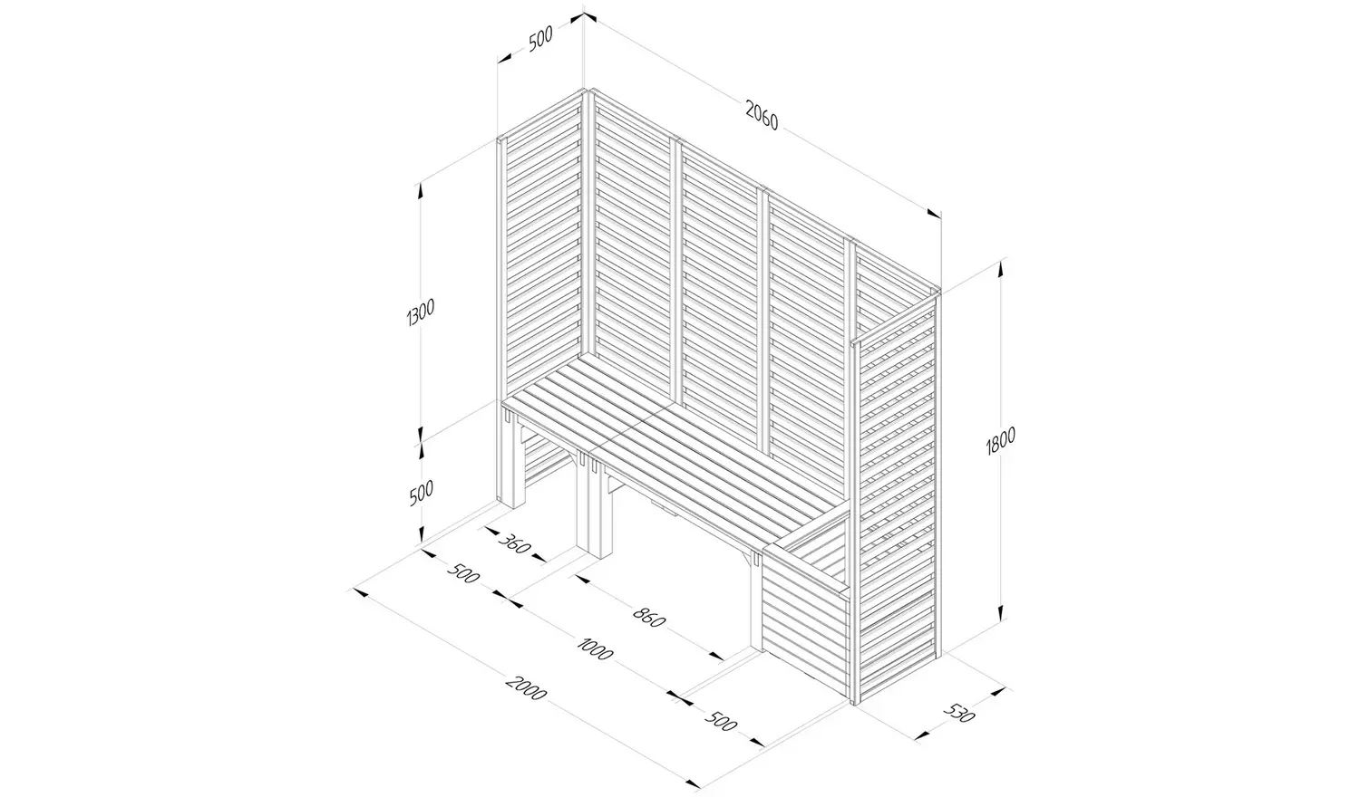 Forest Garden 3 Seater Wooden Garden Patio Set - Natural