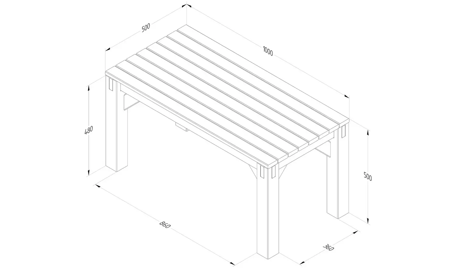 Forest Garden 3 Seater Wooden Garden Patio Set - Natural