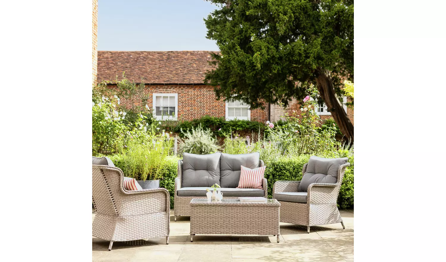 Argos Home Teramo 4 Seater Rattan Effect Garden Sofa Set