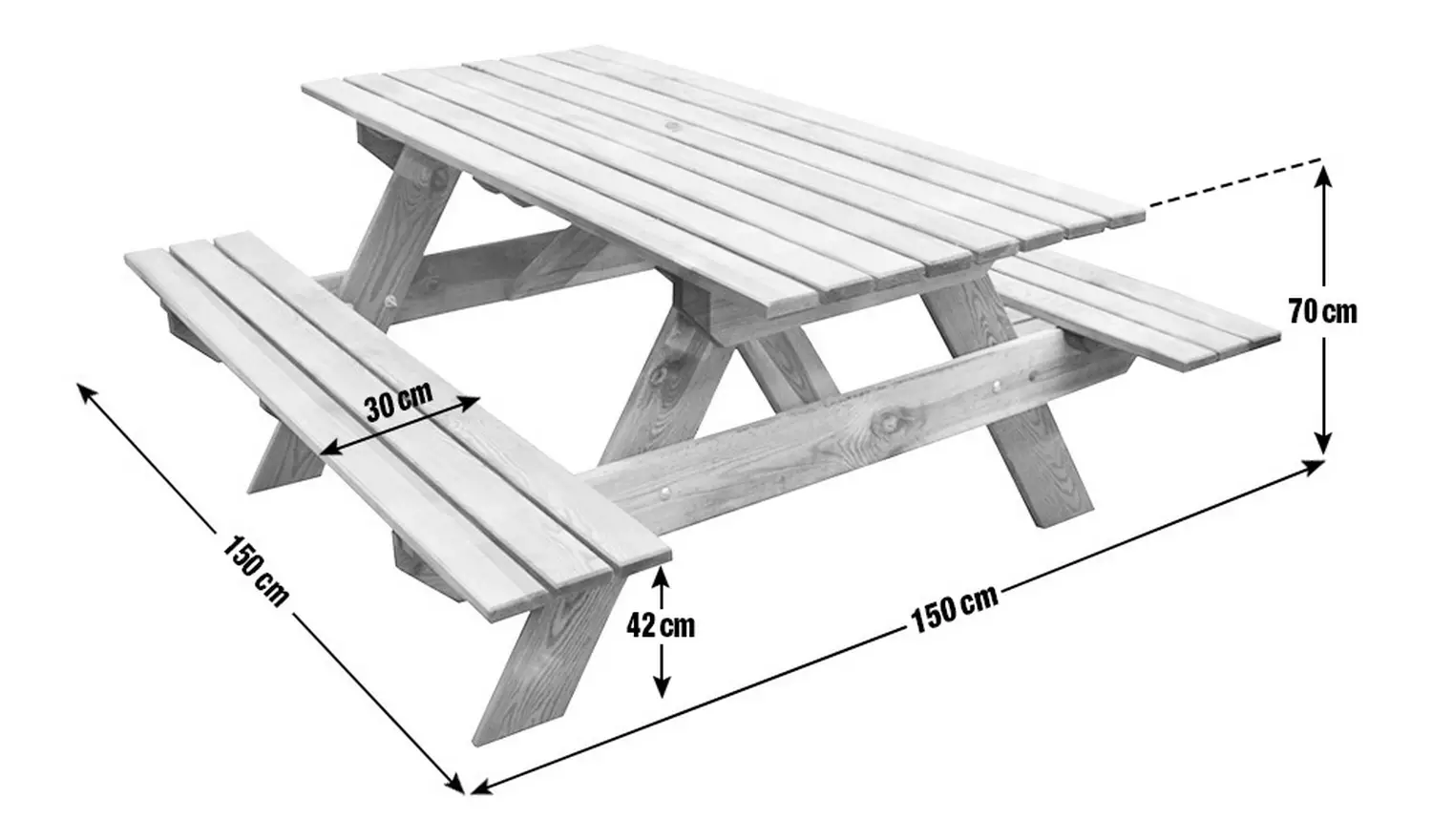 Forest Garden 4 Seater Wooden Picnic Table