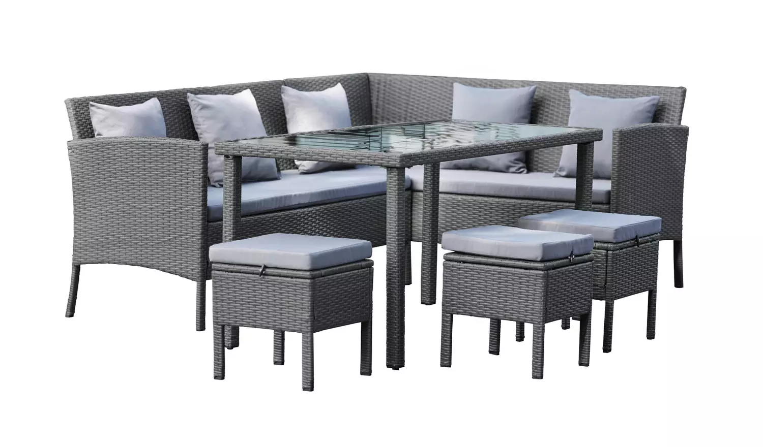Argos Home 8 Seater Rattan Effect Garden Corner Sofa Set