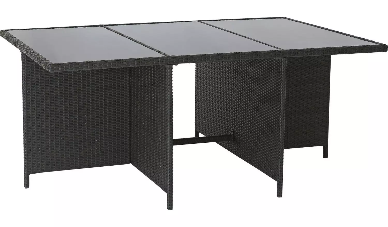 Argos Home Cube 6 Seater Rattan Effect Patio Set - Black