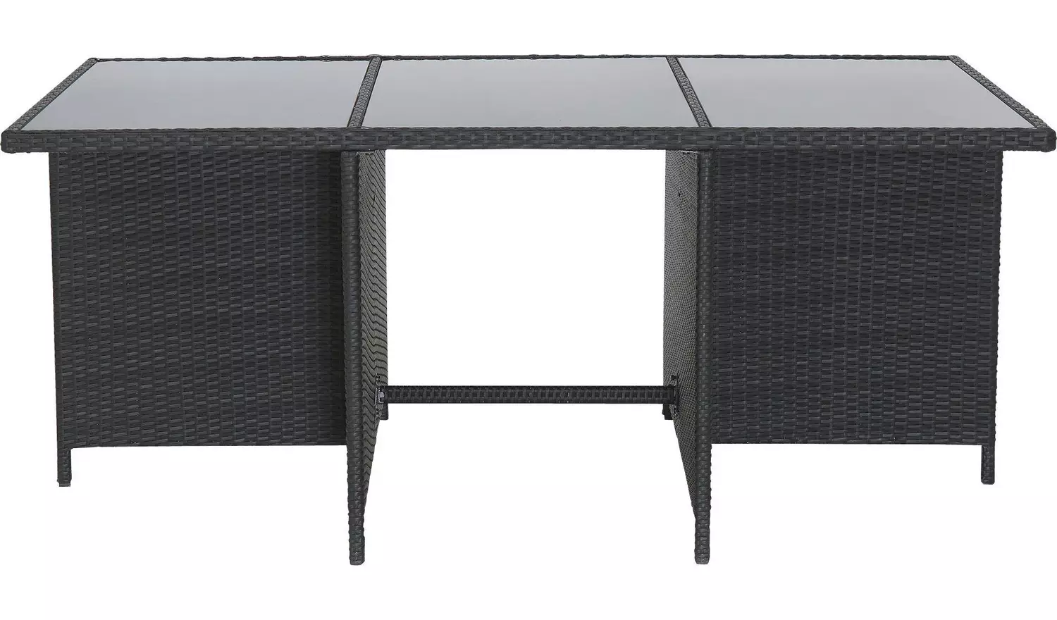 Argos Home Cube 6 Seater Rattan Effect Patio Set - Black